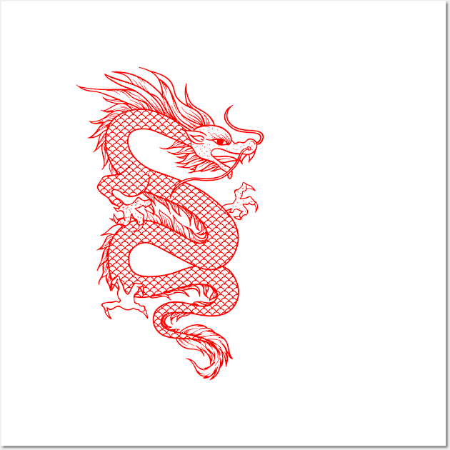 Red dragon Wall Art by Schioto